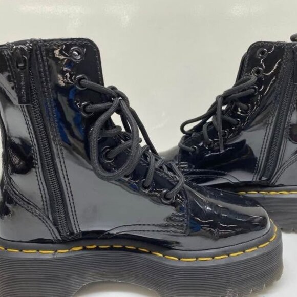 Dr. Martens Women's Jadon Black Patent leather platform Boots Sz 36 / 5.5 - Picture 3 of 5